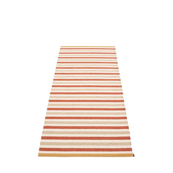 Opečnato oranžen/kremno bel zunanji in notranji tekač 85x200 cm Teo Brick – Pappelina