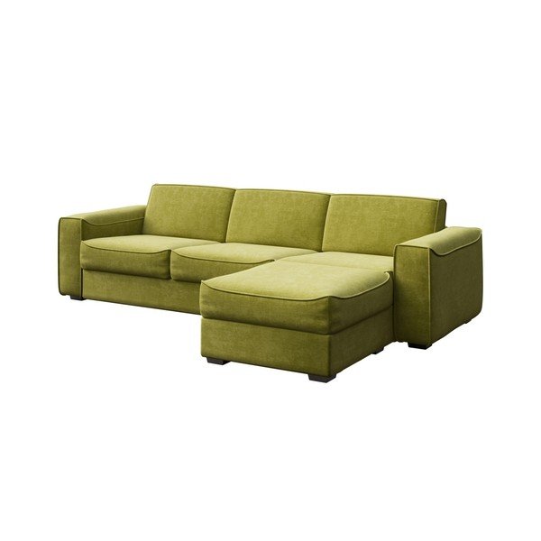 Olivno zelena raztegljiva sedežna garnitura s spremenljivim ležiščem MESONICA Munro, 308 cm-image-1
