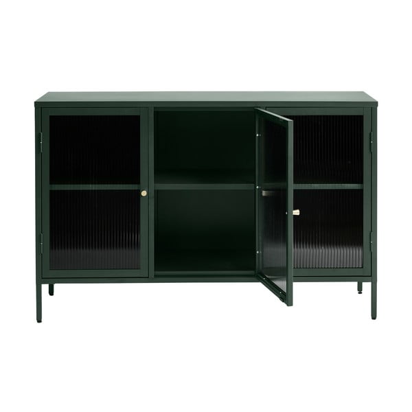 Zelena kovinska vitrina Unique Furniture Bronco, višina 85 cm-image-1