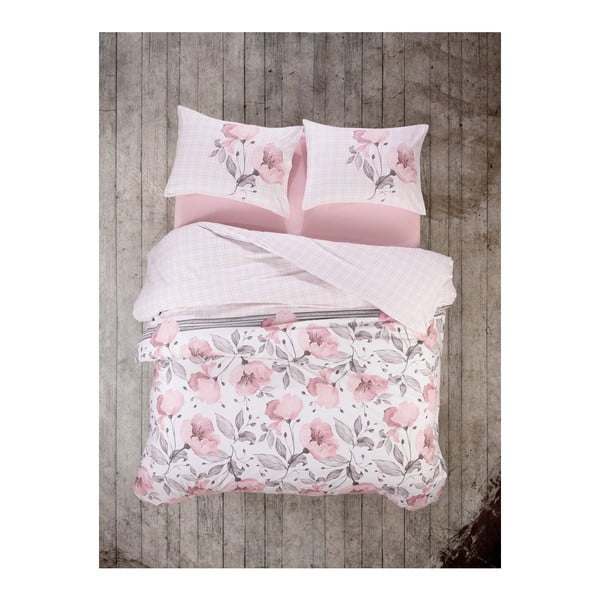 Ranforce bombažna rjuha za zakonsko posteljo Juana Pink, 200 x 220 cm