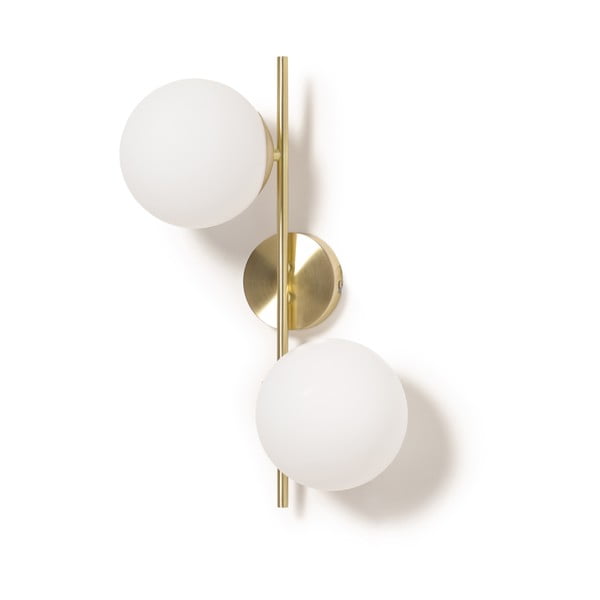 Stenska svetilka v belo-zlati barvi ø 14 cm Mahala - Kave Home-image-3