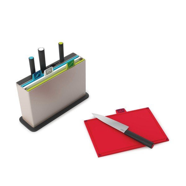 Komplet sivega stojala s 4 deskami za rezanje in noži Joseph Joseph Index-image-2