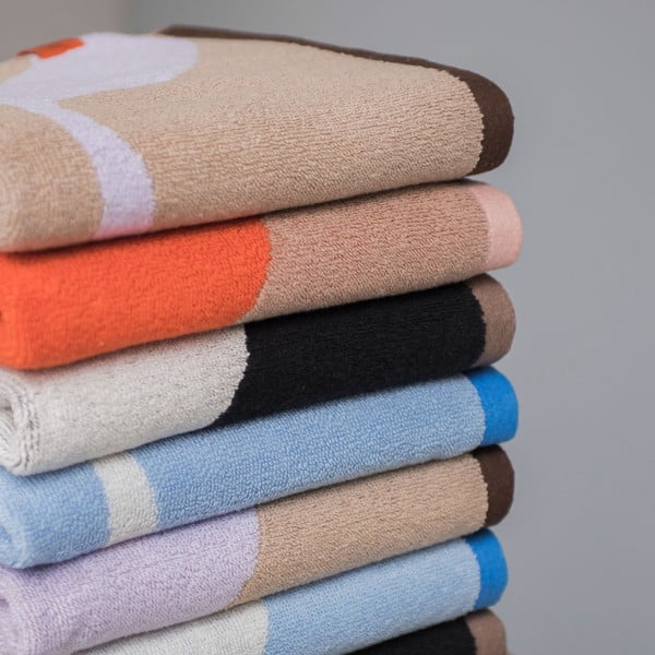 Oranžne/svetlo rjave brisače iz organskega bombaža v kompletu 2 ks 50x90 cm Nova Arte – Mette Ditmer Denmark-image-4