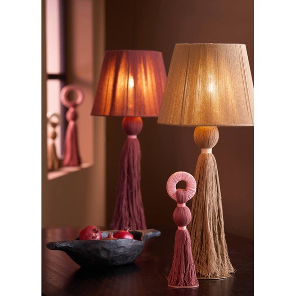 Temno rjava namizna svetilka s tekstilnim senčilom (višina 58 cm) Espino – Light & Living-image-1