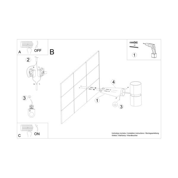 Črna aluminijasta stenska svetilka KUKKIA – Thoro-image-4