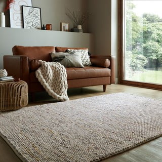 Kremno bela ročno tkana preproga iz mešanice volne 120x170 cm Minerals – Flair Rugs