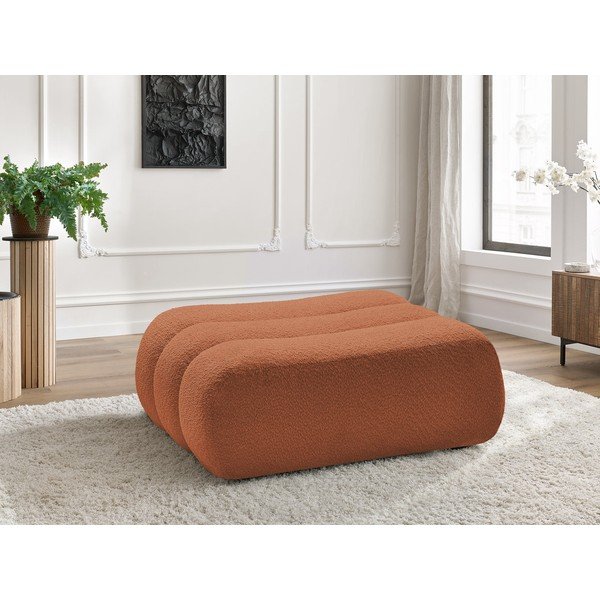 Oranžen tabure iz tkanine bouclé Azra – Bobochic Paris-image-1