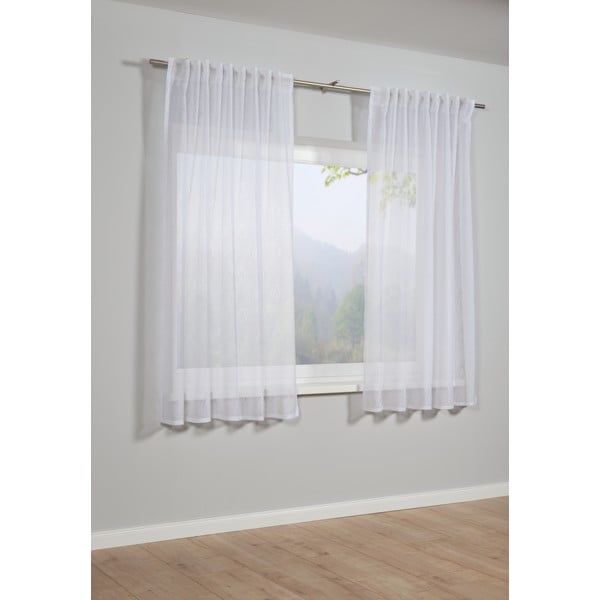 Bela prosojna zavesa 175x140 cm Grafik - Gardinia-image-1