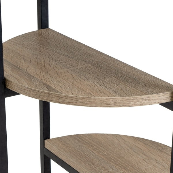 Črn regal v hrastovem dekorju 40x80 cm – Casa Selección-image-1