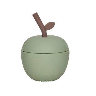 Zelena silikonska otroška skodelica Apple – OYOY Mini