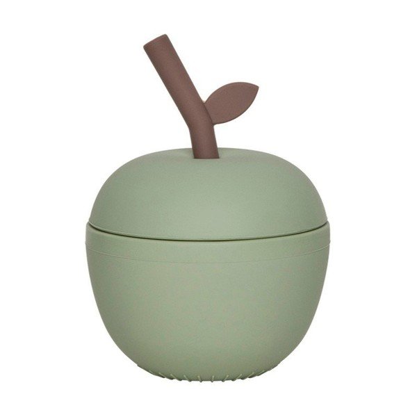 Zelena silikonska otroška skodelica Apple – OYOY Mini