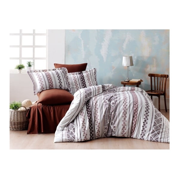 Ranforce bombažna rjuha za zakonsko posteljo Zaur Brown, 160 x 220 cm