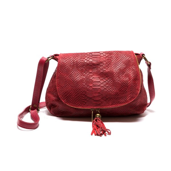 Rdeča usnjena torbica Sofia Cardoni Rosetta