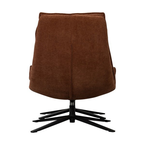 Rjav vrtljiv fotelj z naslonjalom za noge iz šenilje Kube – WOOOD-image-4