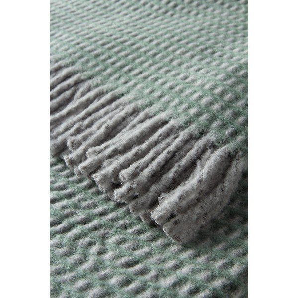 Zelena odeja iz mešanice bombaža 140x180 cm Uniwaffle – Euromant-image-1