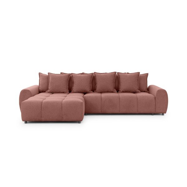 Kotna sedežna garnitura v barvi terakote (levi kot/z ležalnikom) Albane  – Ropez