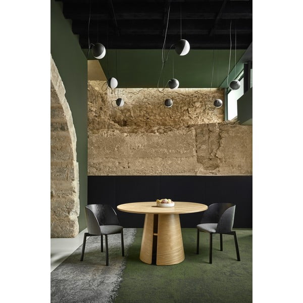 Okrogla jedilna miza v hrastovem dekorju v naravni barvi ø 137 cm Cep – Teulat-image-3