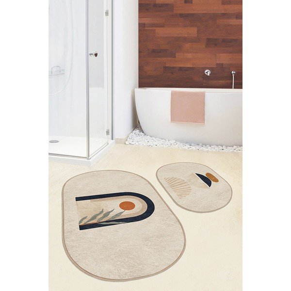 Bež kopalniške preproge v kompletu 2 ks 60x100 cm – Mila Home-image-1