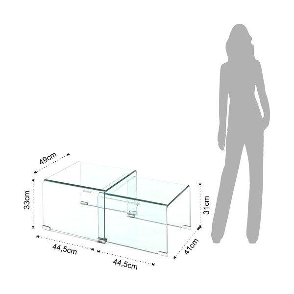 Steklene mizice v kompletu 2 ks 44.5x49 cm Cristal – Tomasucci-image-4