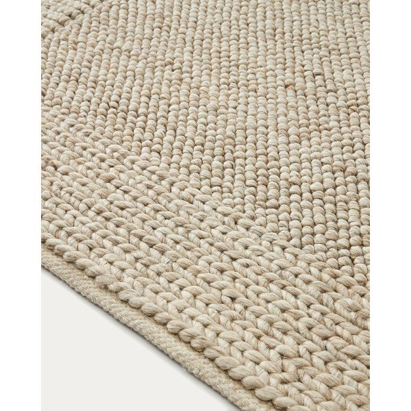 Kremno bela volnena preproga 160x230 cm Minji – Kave Home-image-2