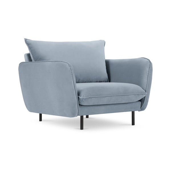 Svetlo modri žametni fotelj Vienna - Cosmopolitan Design
