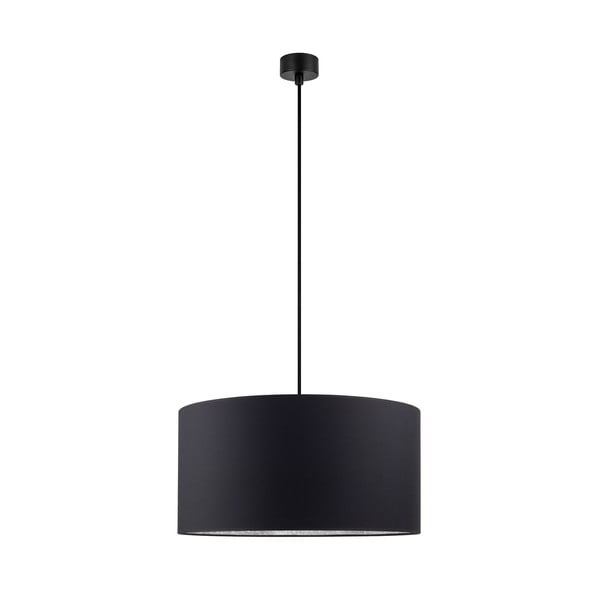 Črna viseča svetilka z detajli v srebrni barvi Sotto Luce Mika, ⌀ 50 cm