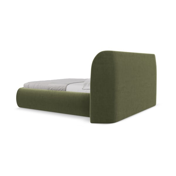 Zelena oblazinjena zakonska postelja s prostorom za shranjevanje z letvenim dnom 180x200 cm Hauke – Makamii-image-4
