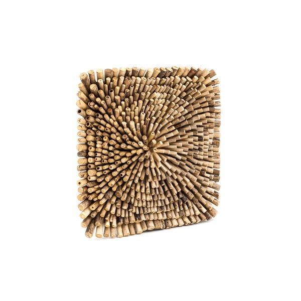 Stenska dekoracija iz tikovega lesa WOOX LIVING Bee, 70 x 70 cm-image-2