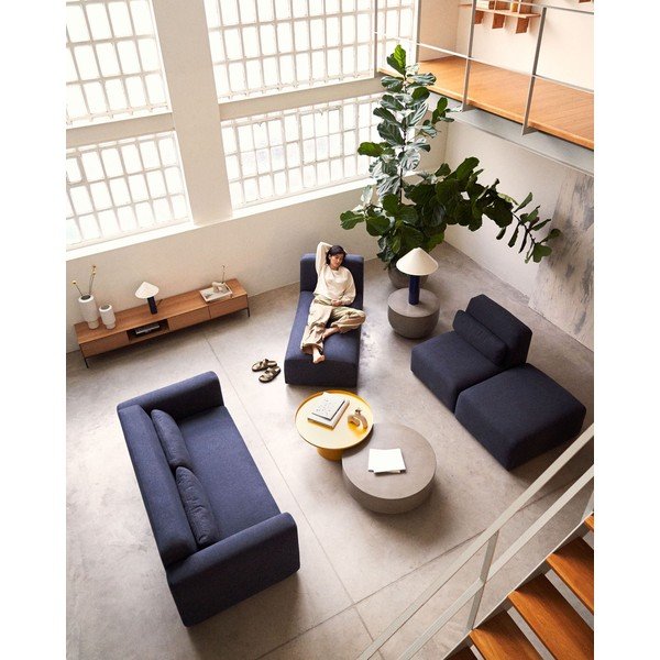 Temno modra sedežna garnitura 188 cm Neom – Kave Home-image-3