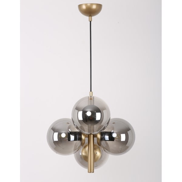 Siva/zlata viseča svetilka s steklenim senčnikom ø 15 cm Forte – Squid Lighting-image-3