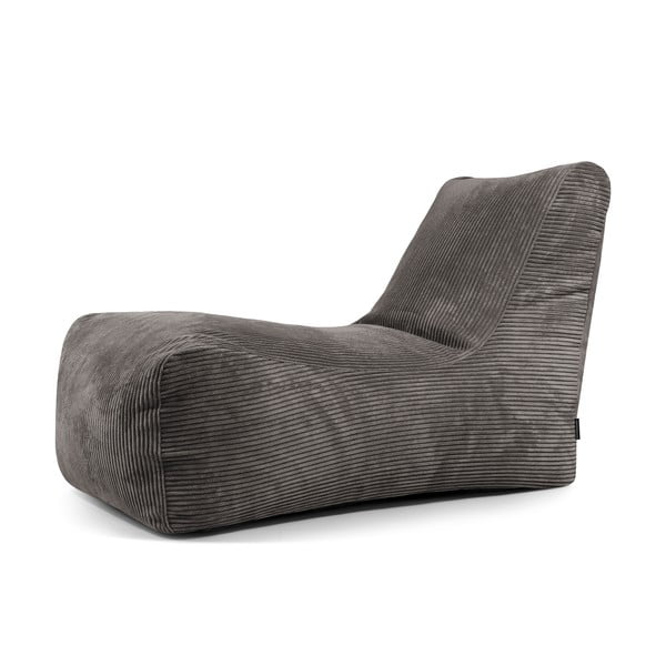 Temno siva vreča za sedenje iz rebrastega žameta Lounge – SLOWDOWN