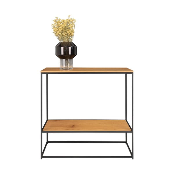 Stranska mizica z mizno ploščo v hrastovem dekorju v naravni barvi 80x36 cm Vita – House Nordic-image-3