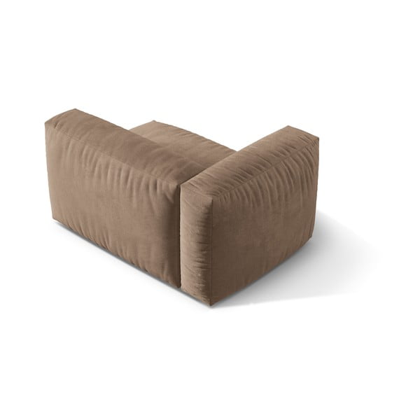 Svetlo rjav žameten modul za sedežno garnituro (levi kot) Martina – Micadoni -image-2