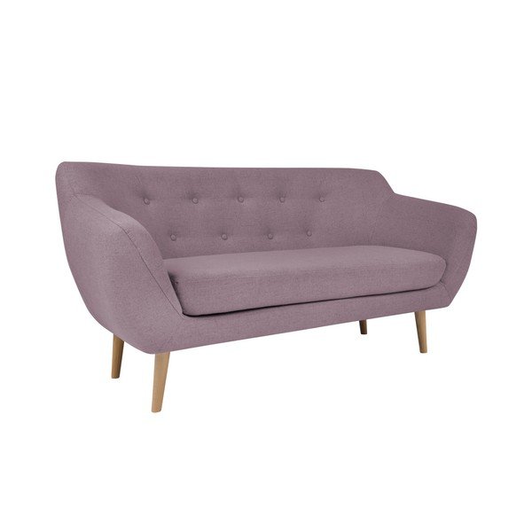 Roza dvosedežna zofa s svetlimi nogami Mazzini Sofas Sicile-image-3
