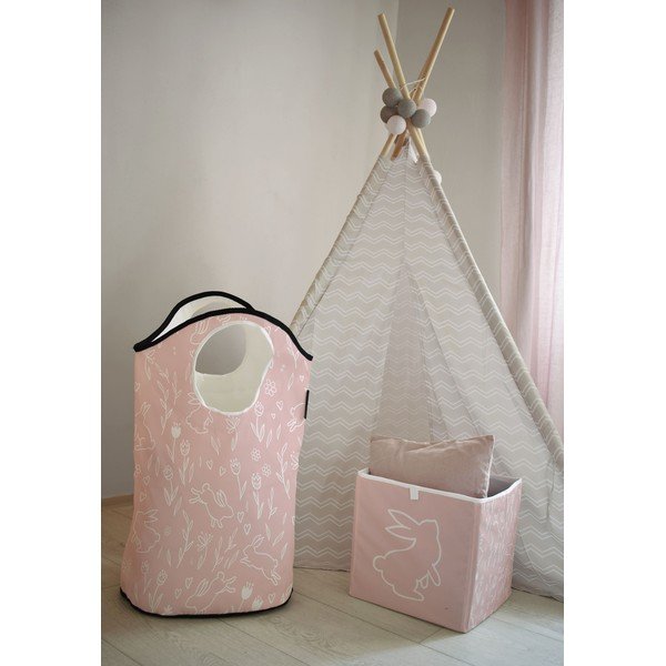 Rožnata tekstilna otroška košara za shranjevanje Sweet Bunnies - Butter Kings-image-1