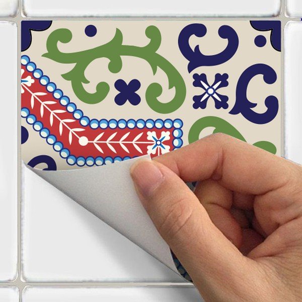 Komplet 30 nalepk Ambiance Azulejos Salsa, 120 x 100 cm-image-1