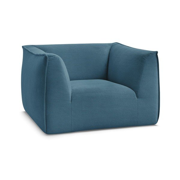 Moder fotelj iz rebrastega žameta Giorgia – Bobochic Paris