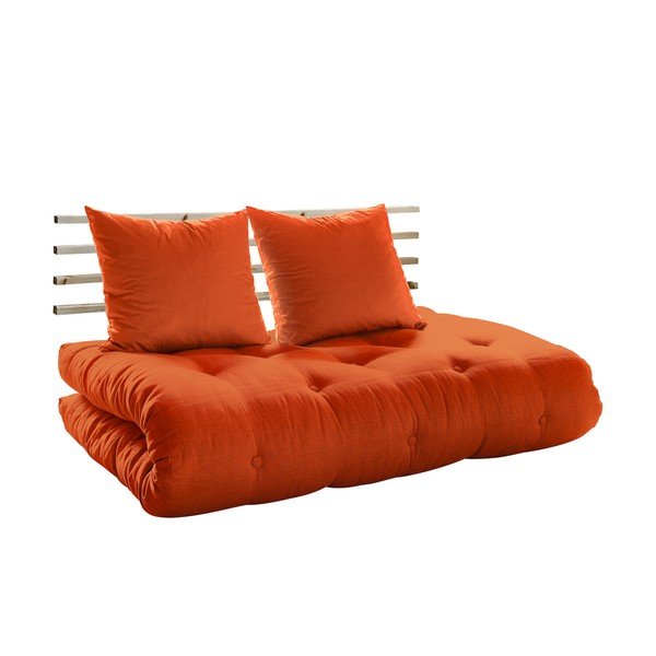 Raztegljiv kavč Karup Shin Sano Natur/Oranžna-image-2