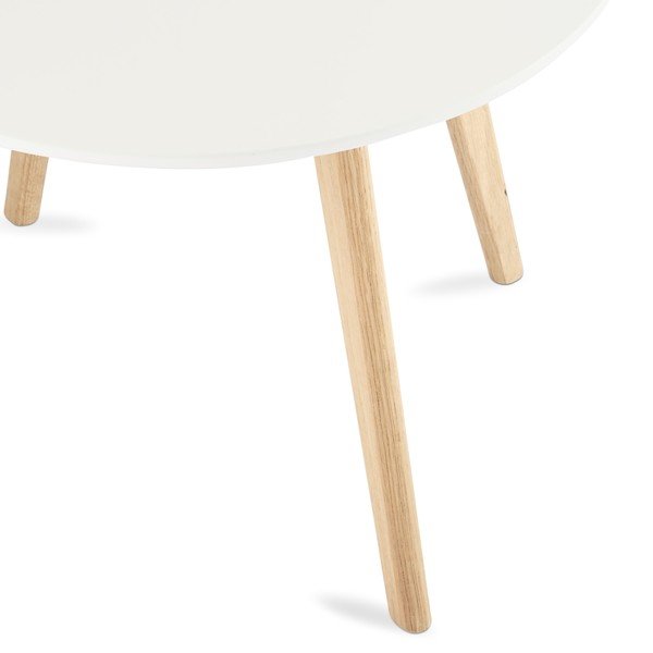 Bela kavna mizica z nogami iz hrastovega lesa Furnhouse Life, Ø 60 cm-image-2