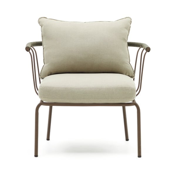 Svetlo zeleni kovinski vrtni stol Salguer - Kave Home-image-1