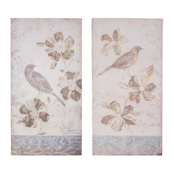 Komplet 2 dekorativnih mizic Antic Line Birdy