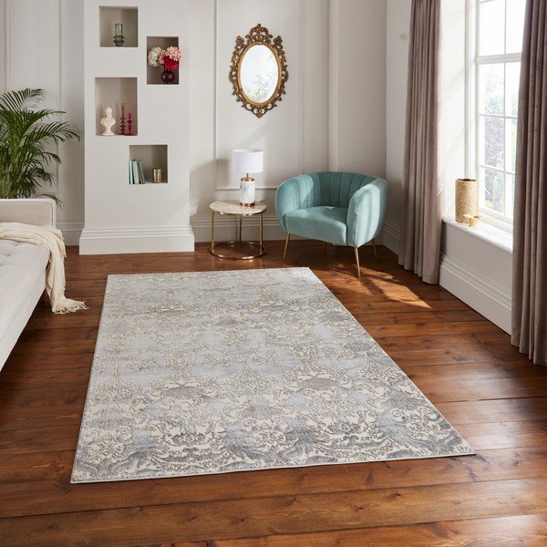 Sivo-kremno bela preproga 160x235 cm Imperial Grey – Think Rugs-image-1