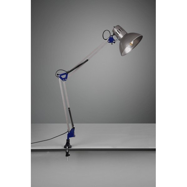 Namizna svetilka z upogljivo konstrukcijo/s sponko v srebrni barvi (višina 73,5 cm) Tajo – Trio-image-2