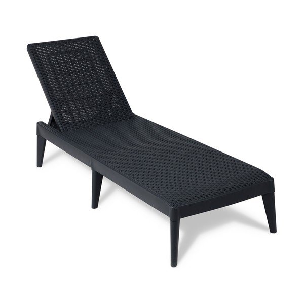 Črn vrtni ležalnik iz umetnega ratana Numana – Toomax