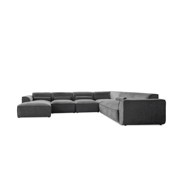 Siva kotna sedežna garnitura (desni kot/v obliki črke "U") Flex Felix – Miuform