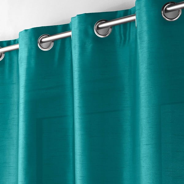 Modra zavesa iz mikrosatena 140x240 cm Shana – douceur d'intérieur-image-1
