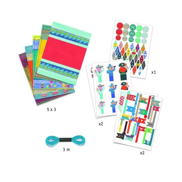 Komplet vodoodpornih papirjev za origami z dodatki Djeco Ships-image-1