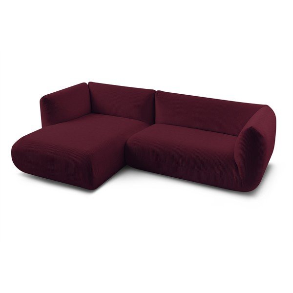 Bordo rdeča kotna žametna zofa (levi kot) Lecomte - Bobochic Paris-image-4