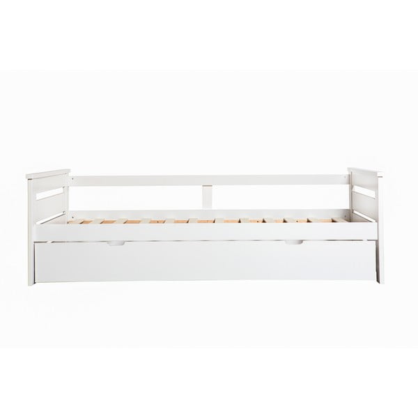 Bela otroška postelja z izvlečnim dodatnim ležiščem Marckeric Perle, 90 x 190 cm