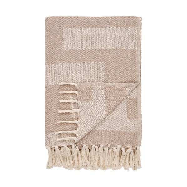 Svetlo rjava odeja iz recikliranega bombaža 130x180 cm Adana – House Nordic